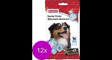 12x Beaphar Dental Sticks voor honden >10kg  - Hondensnack - 7 sticks per verpakking
