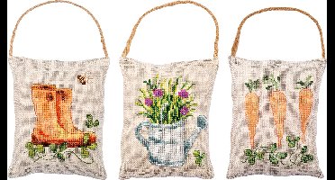 Deco kussentje kit - Tuin set van 3 - PN-0198856 - Borduren - Borduurpakket - Borduurpakket volwassenen - Borduurpakket kind
