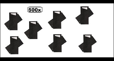 500x Bestekzakjes zwart met witte servet - bestek festival restaurant thema feest tafel dekken chic gala huwelijk