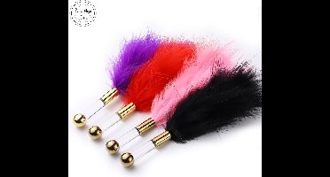 Kietel veer - Kietelaar - Erotiek - Kietelen - Teasen - Flirten - Zwart/Goud - Strelen - Veer - Pluim - BDSM