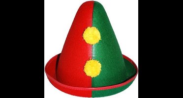 Smiffys Clowns verkleed hoedje rood/groen - Carnaval clown feesthoedje - volwassenen