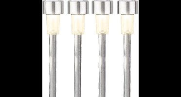 Lumineo Solar tuinlampen - 4x stuks - prikspots op zonne-energie - 24 cm - Prikspots tuinverlichting