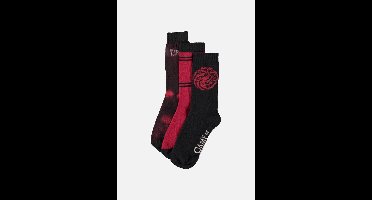 Game Of Thrones - House Targaryen - House Of The Dragon Sokken - Set van 3 paar - 43/46 - Zwart/Rood