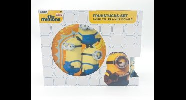 Minions Kinderservies set 3 delig inclusief Bord, Beker en Kom in Kadoverpakking! - Minions servies - Minions kado - Minion -