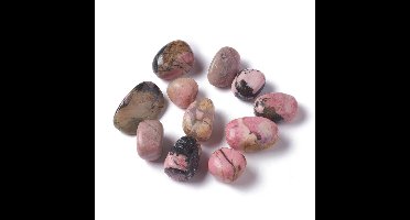 Sattva Rocks | Rhodoniet 100 gram (±15-25mm) edelsteen trommelstenen in een kado zakje VRIENDSCHAP & VERGEVING