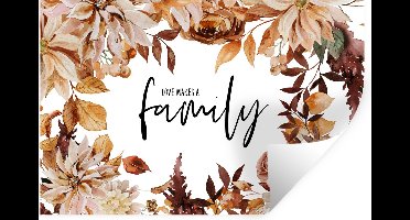 Muurstickers - Sticker Folie - Love makes a family - Quotes - Spreuken - 30x20 cm - Plakfolie - Muurstickers Kinderkamer - Zelfklevend Behang - Zelfklevend behangpapier - Stickerfolie