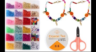Glaszaad kralen set compleet voor het maken van armbandjes