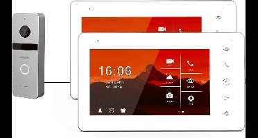 Doorsafe 7560 PRO - Professionele video deurbel met camera - FHD 2MP - 2 x 7" touchscherm - gratis opslag op 32Gb SD-kaart - Zonder internet