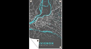 Tuindecoratie Avignon - Kaart - Stadskaart - Plattegrond - Frankrijk - 40x60 cm - Tuinposter - Tuindoek