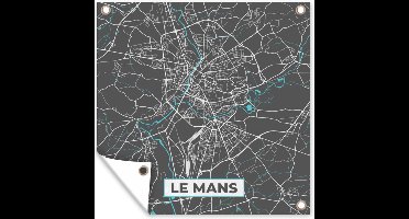 Tuinposters Frankrijk - Plattegrond - Kaart - Stadskaart - Le Mans - 50x50 cm - Tuindoek