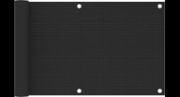 vidaXL - Balkonscherm - 75x500 - cm - HDPE - antracietkleurig