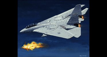 Thijs Postma - TP Aviation Art - Poster - Grumman F-14 Tomcat Schiet MiG-23 Neer - 40x50cm