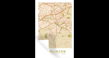 Muurstickers - Sticker Folie - Böblingen - Plattegrond - Kaart - Vintage - Stadskaart - 20x30 cm - Plakfolie - Muurstickers Kinderkamer - Zelfklevend Behang - Zelfklevend behangpapier - Stickerfolie