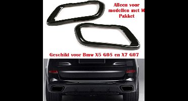 Geschikt voor Bmw X5 G05 X7 G07 Enkel Zwart Black uitlaat trim tip decoratie lijsten Styling Sierstuk M