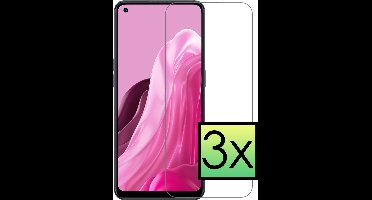 Screenprotector - 3 Stuks - Geschikt voor OPPO Reno 8 Lite - Extra Sterk - Beschermglas - Gehard Glas - Tempered Glass - Screen Protector - Bescherm Cover