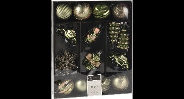 Christmas Decoration Kerstballen mix - 20-delig - groen - figuren en hangers