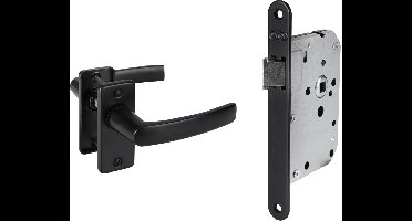 Starx loopslot met beslag - met patentrozet - voorplaat gelakt zwart