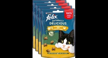 4x Felix Naturally Delicious Kip - Kattensnack - 50g