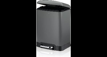 Afvalemmer, RVS, Antraciet, 6 L - Kela | Davino