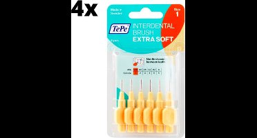 TePe Extra Soft Oranje 0,45mm - 4 x 6 stuks - Voordeelverpakking