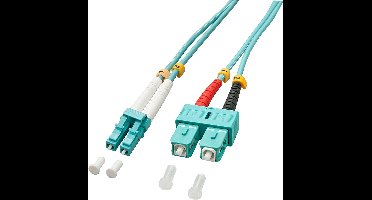LINDY 46395 Glasvezel Optische vezel Aansluitkabel 15.00 m Blauw [1x LC-stekker - 1x SC-stekker] 50/125 µ Multimode OM3