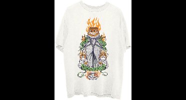 Disney The Nightmare Before Christmas - Orange Flames Pumpkin King Unisex T-shirt - S - Creme