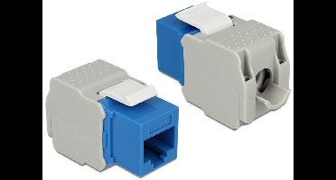 UTP CAT6 Gigabit Keystone module RJ45 - LSA (toolless) / blauw/grijs