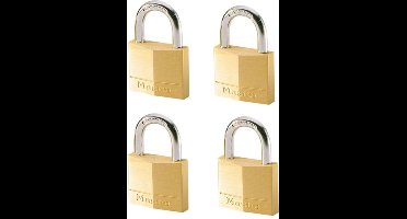MasterLock Hangslot - Massief Messing - Koper - 50 mm - 4 stuks - 150EURQNOP