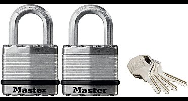 Masterlock Hangslot - Sleutelslot - Gelamineerd Staal - 2 Stuks - M1EURT