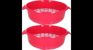 PlasticForte set van 2x stuks kunststof keuken vergieten van 27 x 10 cm in de kleur roze -â keuken accessoires