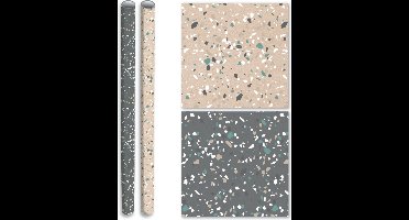 Terrazzo - cadeaupapier inpakpapier - 2 meter x 70 cm - 4 Rollen
