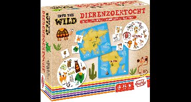 Shuffle - Into The Wild - Dierenzoektocht voor peuters - Stimuleer Cognitieve Vaardigheden, Dierenkennis, Geografie en Sociale vaardigheden