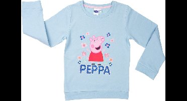 Peppa Pig / Peppa Big Sweater / Sweatshirt - Katoen - Lichtblauw - Maat 110/116
