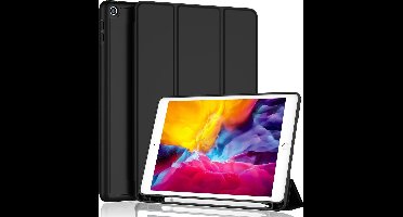 ipad 2017 hoes met pencil houder bookcase zwart - iPad 2018 hoes met pencil smart cover - ipad hoes 6e generatie - iPad hoes met apple Pencil Vakje