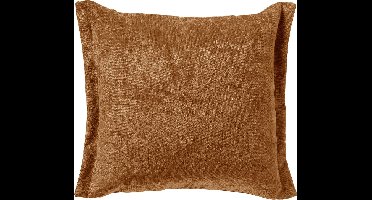 Dutch Decor LEWIS - Sierkussen 45x45 cm - fluweel - met sierrand - Tobacco Brown - bruin - Inclusief binnenkussen - Luxe kussens voor woonkamer & bank