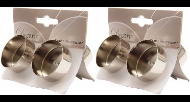 Decoris Kerststukjes theelichthouders - 8x st - zilver - D4,2 x L7,5 cm - ijzer - kaarsenhouders