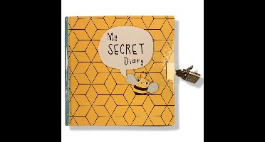 My Secret Diary - Dagboek - Bee Geel 15x15cm met slotje en 2 sleutels