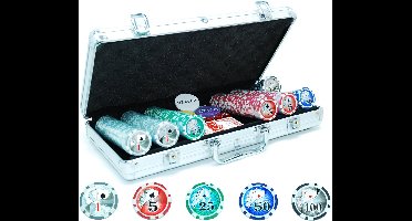 Pokerfiches koffer Laser 300 fiches 115 grams