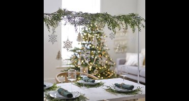 Ginger Ray - Houten kersthangers en witte honeycombs - 12 stuks