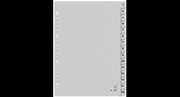 Kangaro tabbladen cijfers - A4 - 15-delig - karton 180 grams - 23-gaats - K415CM