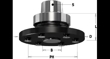 CMT - Precisie zaaghouder HSK63F voor zaagbladen max. Ø350