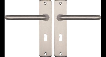 Starx Deurklink Zilver - RVS Look – Deurbeslag – Deurschild met Sleutelgat (SL56) – Deurklink Coupe