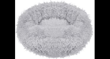 Springos Hondenmand | Superzacht en Luxe | Wasbaar | Donut | Fluffy | Hondenkussen | 70 cm | Licht Grijs