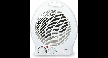 alpina Ventilatorkachel 2000W – Kachelventilator met 2 Warmtestanden – Ventilator Kachel met Thermostaat – Draagbare Elektrische Verwarming – Beveiliging tegen Oververhitting – Wit