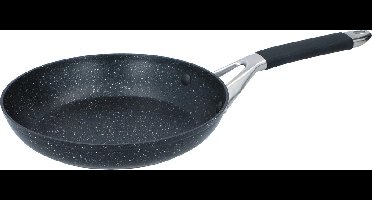 alpina Koekenpan 24 cm - Hapjespan met Anti-Aanbaklaag - Skillet voor Alle Warmtebronnen - Ook voor Inductie - PFOA-Vrij - Zwart