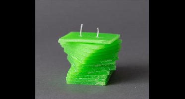 Kaars handgemaakt groen rechthoek