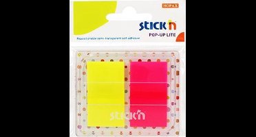 Stick'n film index tabs - 45 x 25mm - Neon Kleuren - Totaal 40 Index Tabs in houder
