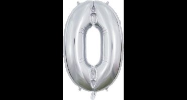 Wefiesta Cijferballon 0 Folie 66 Cm Zilver