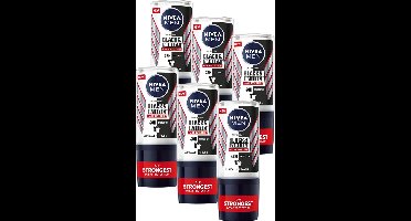 NIVEA MEN Black & White Max Protection Anti-Transpirant Deodorant Roller - 6 x 50ml - Voordeelverpakking