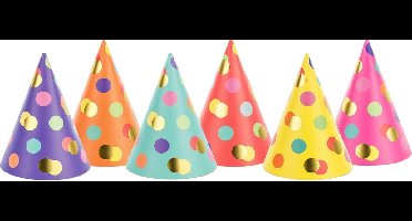 Feesthoedjes Stippen - 6 stuks